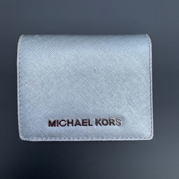Michael Kors Handbags - Michael Kors Silver Wallet - small